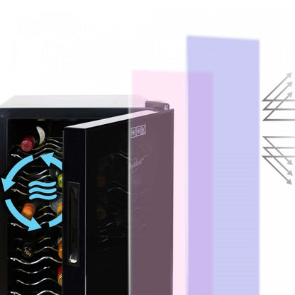 Cave à vin Koolatron 20 bouteilles avec porte en verre miroir|Cellier Koolatron pour 20 bouteilles de vin avec porte en verre miroir