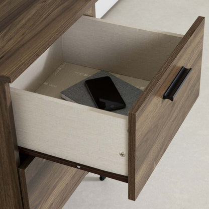 Musano 2-Drawer Nightstand - Natural Walnut|Table de nuit Musano à 2 tiroirs - noyer naturel