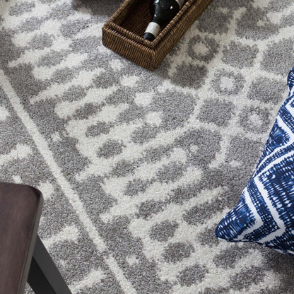 Lavan L Grey Mor 5x8 Area Rug|Tapis Lavan gris à motifs marocains 5 x 8|D80GG8RO