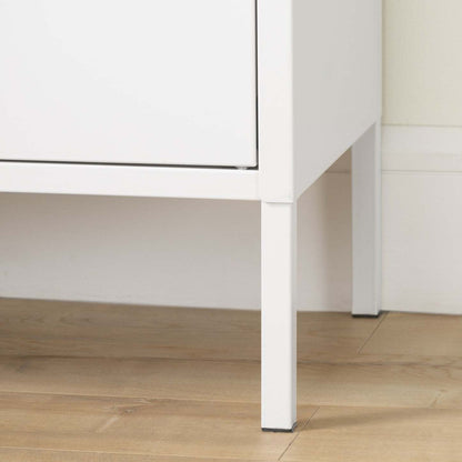 Armoire d'appoint en métal à 2 portes Crea - Blanc pur | Crea Meuble de rangement avec 2 portes en métal - Blanc solide | D83GXVXU