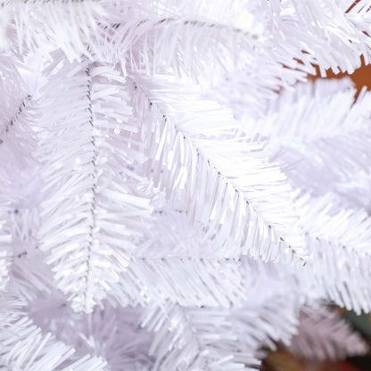 Homcom Arbre De Noël Artificiel De 6pi De Haut Avec Base En Acier, Blanc