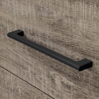 Commode à 6 tiroirs Londen - Chêne noir frotté et patiné | Commode Londen 6 Tiroirs - Noir Antique Et Chene Vieilli