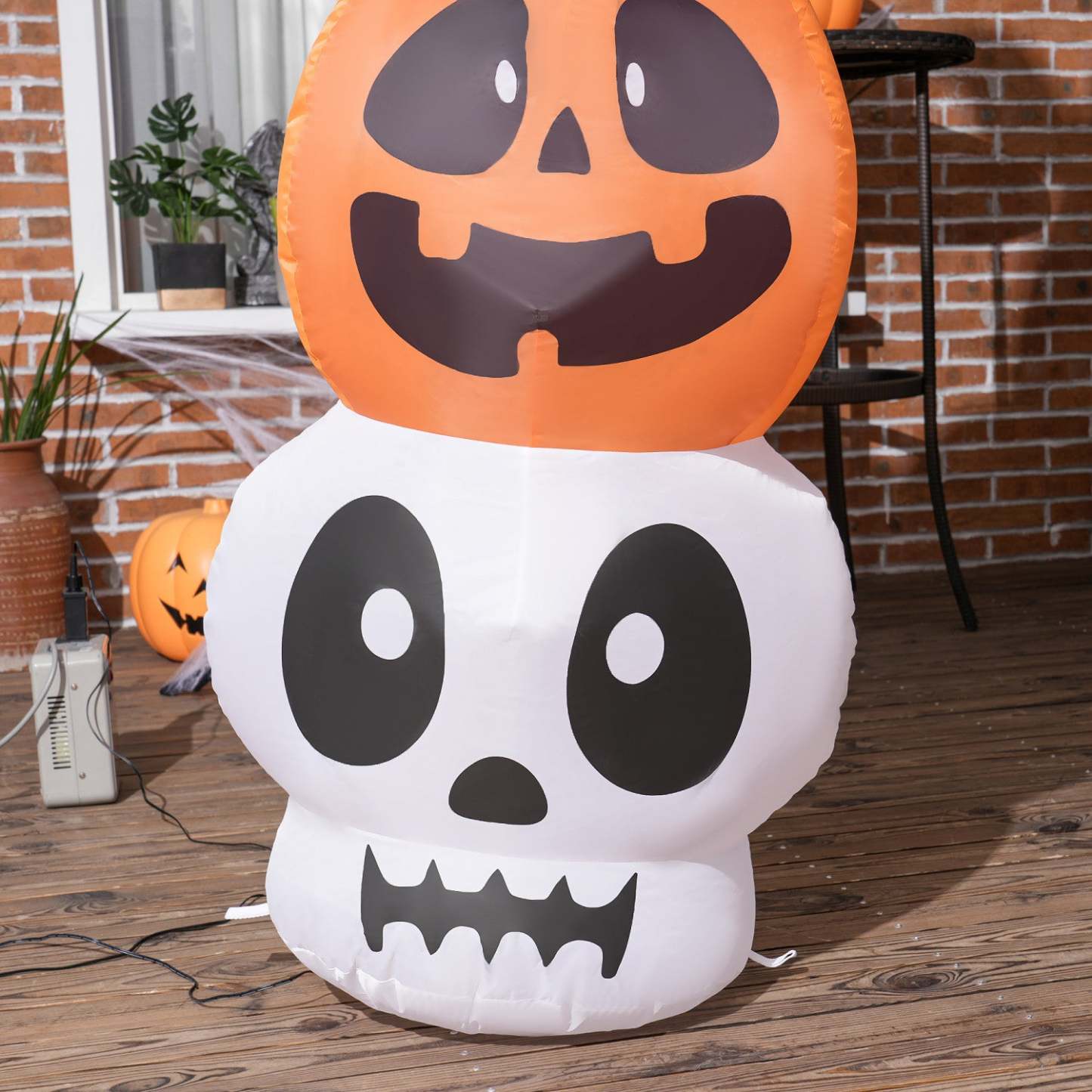 Outsunny Arche Gonflable D'Halloween De 8 Pi, Affichage Exterieur A LED