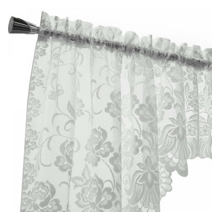 Habitat Limoges White Sheer Rod Pocket Swag Valance Set - 72 x 32|Ensemble de cantonnière festonnée transparente passe-tringle Limoges blanc d'Habitat - 72 x 32