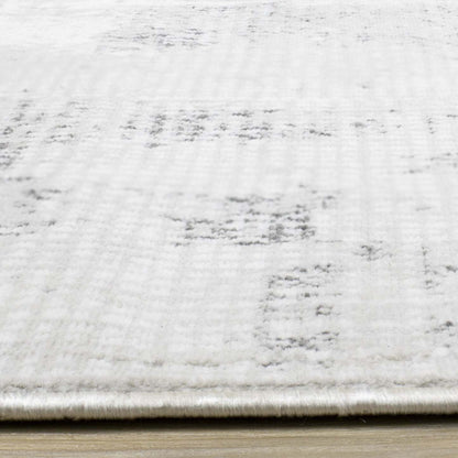 Carpette grise à motif abstrait lavable à la machine - 7 pi 10 po x 10 pi 6 po