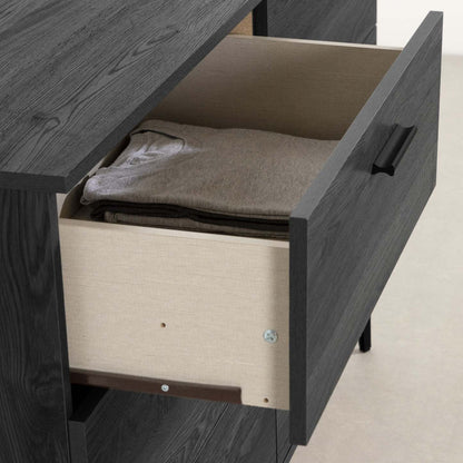 Commode Musano à 6 tiroirs avec pieds en métal - Chêne gris | Commode Musano à 6 tiroirs avec pattes en métal - chêne gris