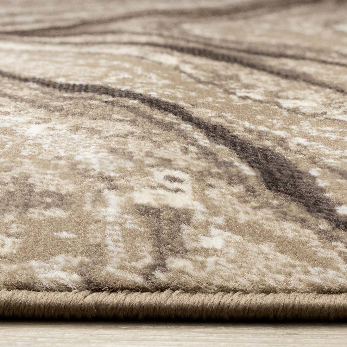 Tapis Forte Brown Cream Soothing Waves Area Rug - 5'3 x 7'5|Tapis Forte brun et crème à motif de vagues apaisantes - 5 pi 3 po x 7 pi 5 po