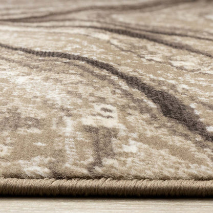 Tapis Forte Brown Cream Soothing Waves Area Rug - 5'3 x 7'5|Tapis Forte brun et crème à motif de vagues apaisantes - 5 pi 3 po x 7 pi 5 po