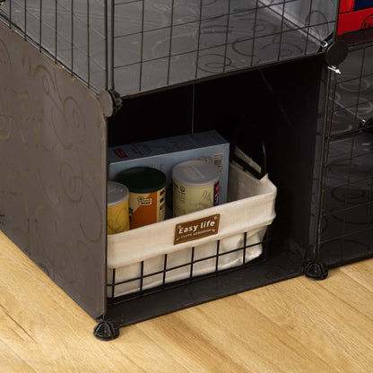 Pawhut Cage Pour Petits Animaux, Cage De Lapin Avec Porte, Parc Pour Cobaye, Clôture Pour Petit Animal Pour Lapin, Ch|Pawhut Cage Pour Petits Animaux, 56 Panneaux Cage De Lapin Pour Chiots Avec Tapis Antiderapants, Ram