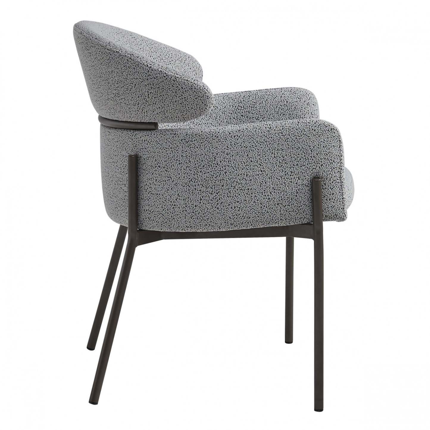 Fanny Chaises De Salle À Manger Modernes, Lot De 2, Assise Tapissée En Tissu Avec Structure Métallique, Gris