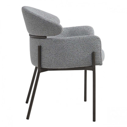 Fanny Chaises De Salle À Manger Modernes, Lot De 2, Assise Tapissée En Tissu Avec Structure Métallique, Gris