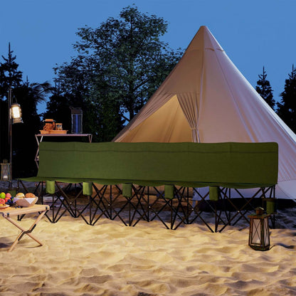 Chaise de camping pliante 6 places Outsunny avec porte-gobelet pour le camping, vert foncé