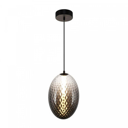 Suspension LED intégrée Celeste 10, fumée avec lampe en verrerie diamant | Suspension A Del Integrees Celeste De 10 po, Fume Avec Verre Diamante