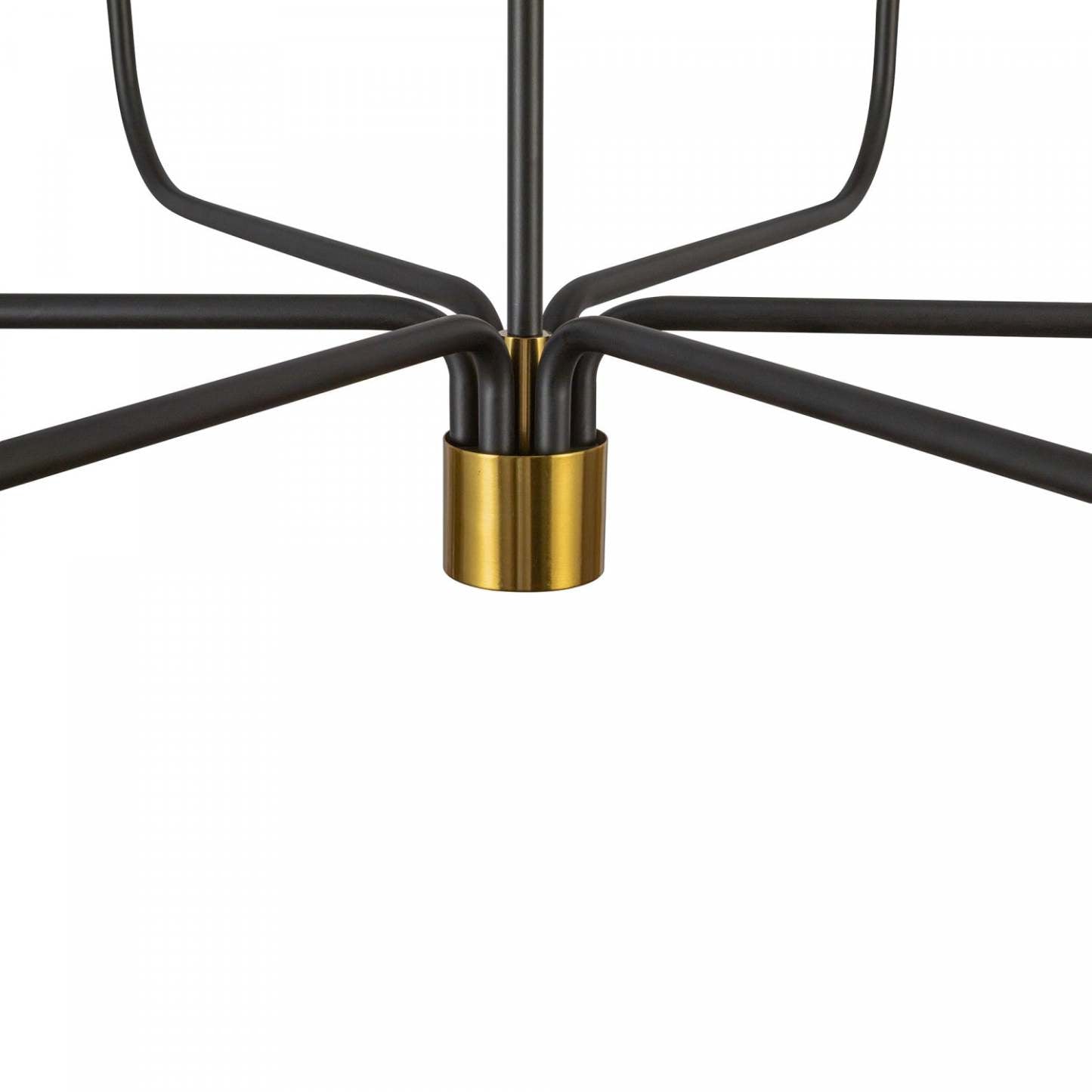 Providence 6 Light Chandelier, Black, Brushed Brass Lamp | Lustre A 6 lampes Providence, Noir, Laiton Brosse