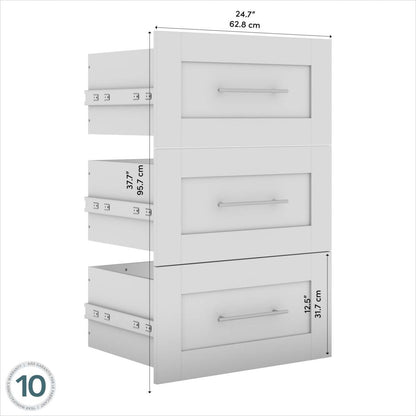 Bestar Pur 3-Drawer Set for Pur 25 Closet Organizer - Black Walnut|Ensemble de 3 tiroirs Pur de Bestar pour organisateur de garde-robe de 25 po - noyer noir