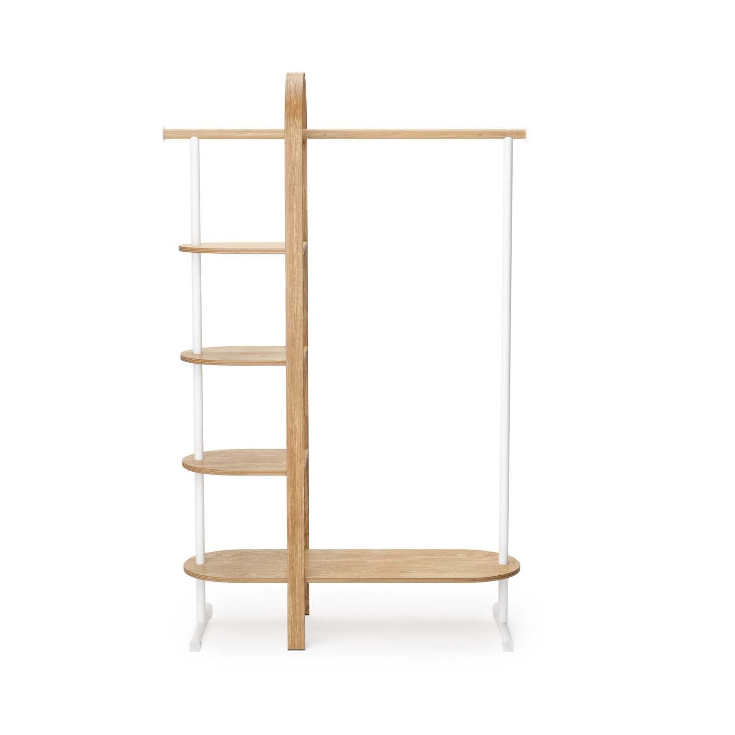 Umbra Modern Wood Bellwood Garment Rack Coat Rack - White and Natural|Portemanteau et support à vêtements modernes Bellwood de Umbra en bois - blanc et naturel