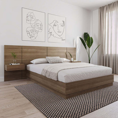 Nordika Milano Floating Nightstand Extension Panel Set Of 2 - Brown Oak|Ensemble 2 panneaux d'extension pour table de nuit flottante Milano Nordika - chêne brun