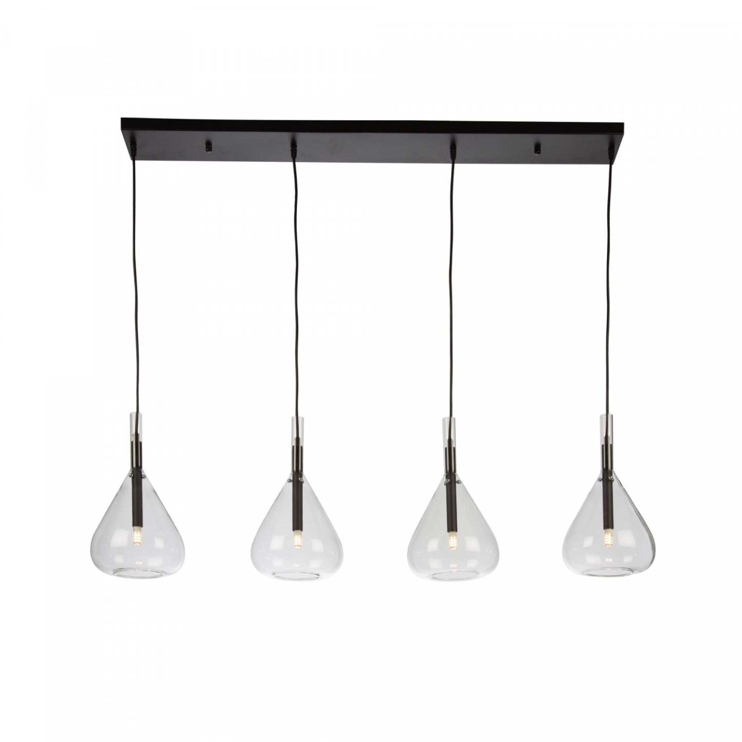 Plafonnier Conic 4 Lumières Noir|Luminaire suspendu Conic noir à 4 ampoules|D06HYYA6
