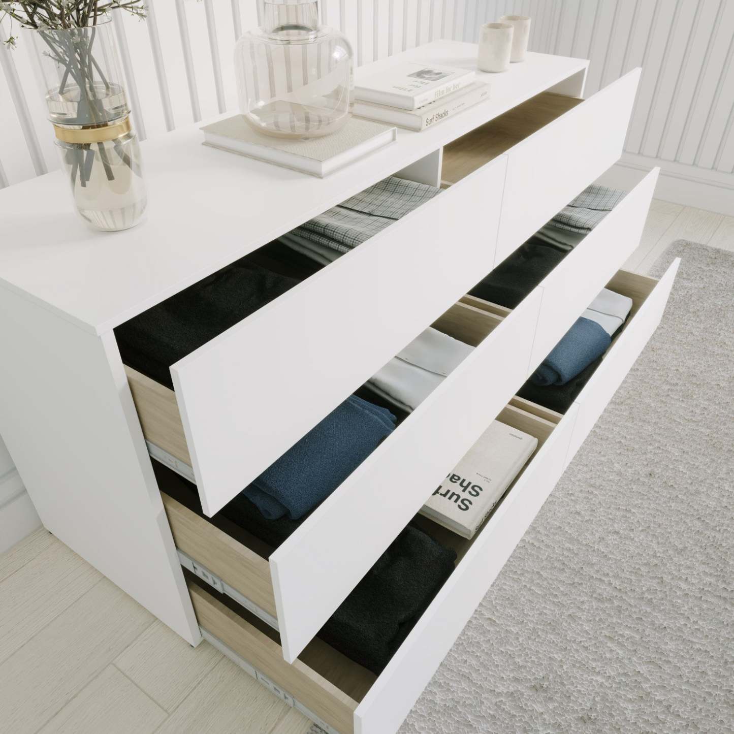 Nordika James 6-Drawer Dresser - Blanc|Commode James Nordika à 6 tiroirs - blanche