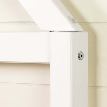 Lit simple Sweedi avec tête de lit à cadre maison - Blanc pur | Sweedi Lit avec tête de lit maison Simple - Blanc solide | D83G80DO