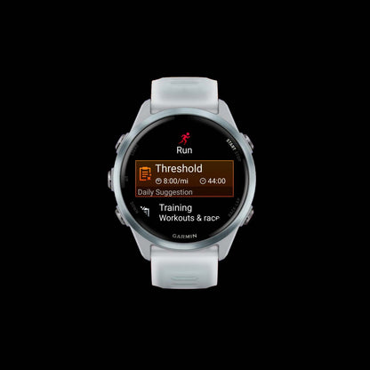 Garmin Forerunner 570 Montre intelligente 42mm, Amoled, Aluminium bleu nuage, Pierre blanche/bleue, Suivi GPS de course, Fitness, Batterie de 10 jours