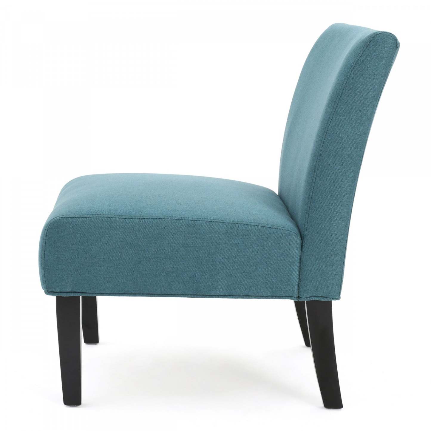 Fauteuil d'appoint Oliver en tissu d'apparence lin avec pattes en bois d'hévéa - Sarcelle | Fauteuil D'appoint Oliver En Tissu aspect lin Avec Pieds En Bois Caoutchouc - Bleu Sarcelle
