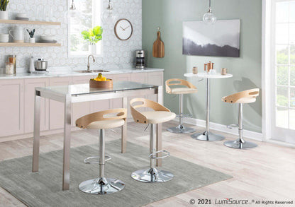 LumiSource Réglable Contemporain Bar Dining Pub Table - Blanc|Table réglable contemporaine pour bar, salle à manger ou pub - blanche