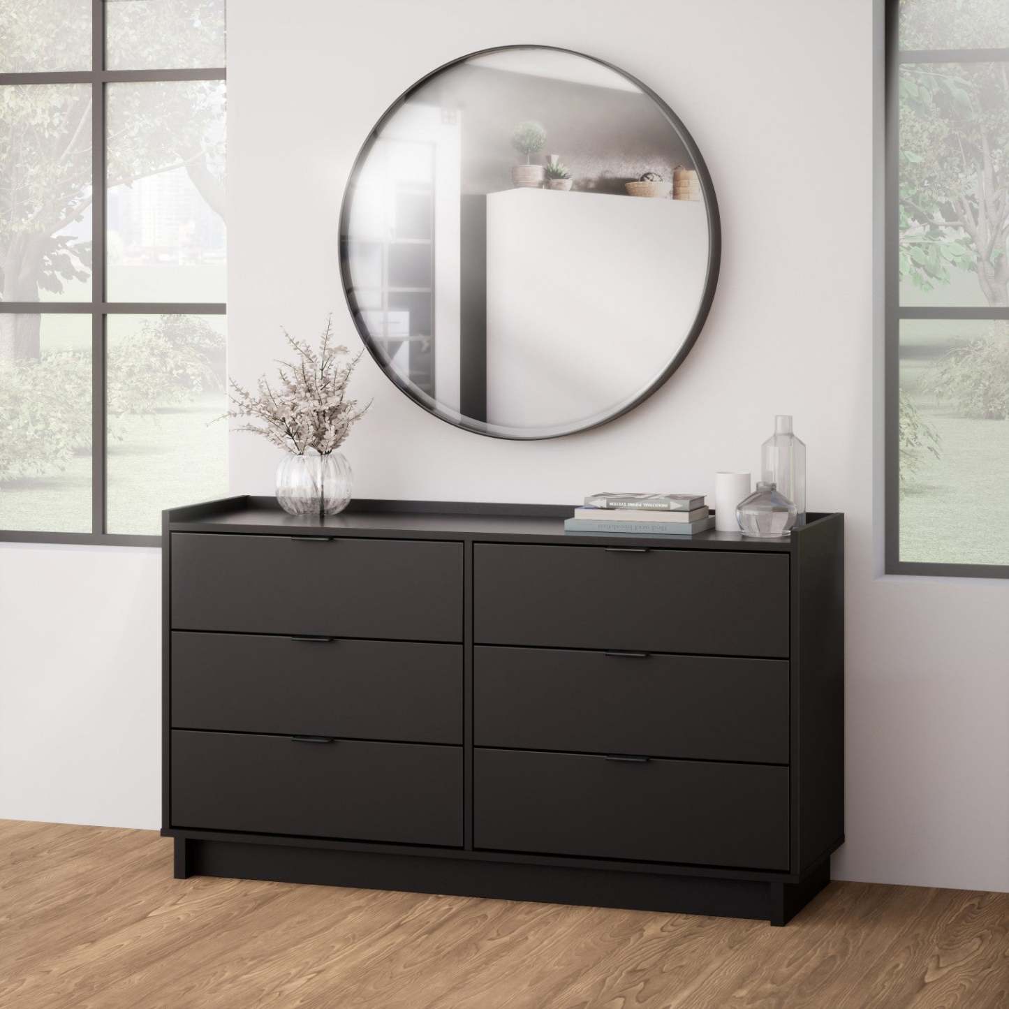 Prepac Simply Modern 52.5 6-Drawer Dresser - Black|Commode Simply Modern de Prepac de 52,5 po à 6 tiroirs - noire