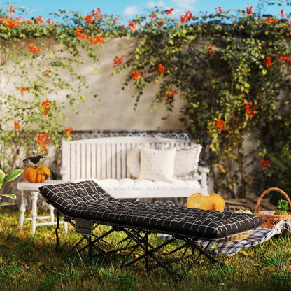 Lit de camping Outsunny pour adultes avec matelas, lit pliant, noir