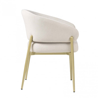 Jeremy Lot de 2 chaises de salle à manger modernes avec chaises d'appoint rembourrées en tissu et structure en métal, beige | Jeremy Chaises De Salle A Manger Modernes, Ensemble De 2, Chaises Laterales Tapisees En Tissu Avec Structure Métallique, Beige