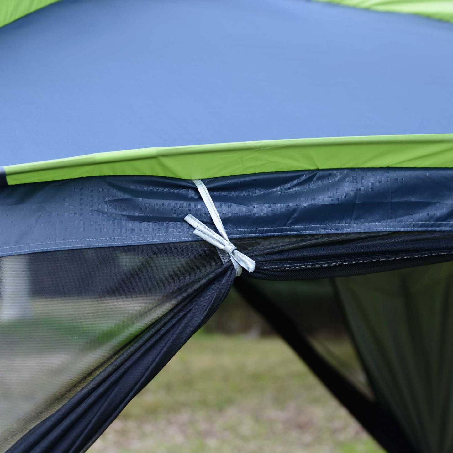 Outsunny 12' X12' X 7' 5-8 Personnes Tente De Camping En Plein Air Portable Abri Résistant À L'Eau Rand