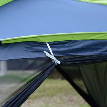 Outsunny 12' X12' X 7' 5-8 Personnes Tente De Camping En Plein Air Portable Abri Résistant À L'Eau Rand