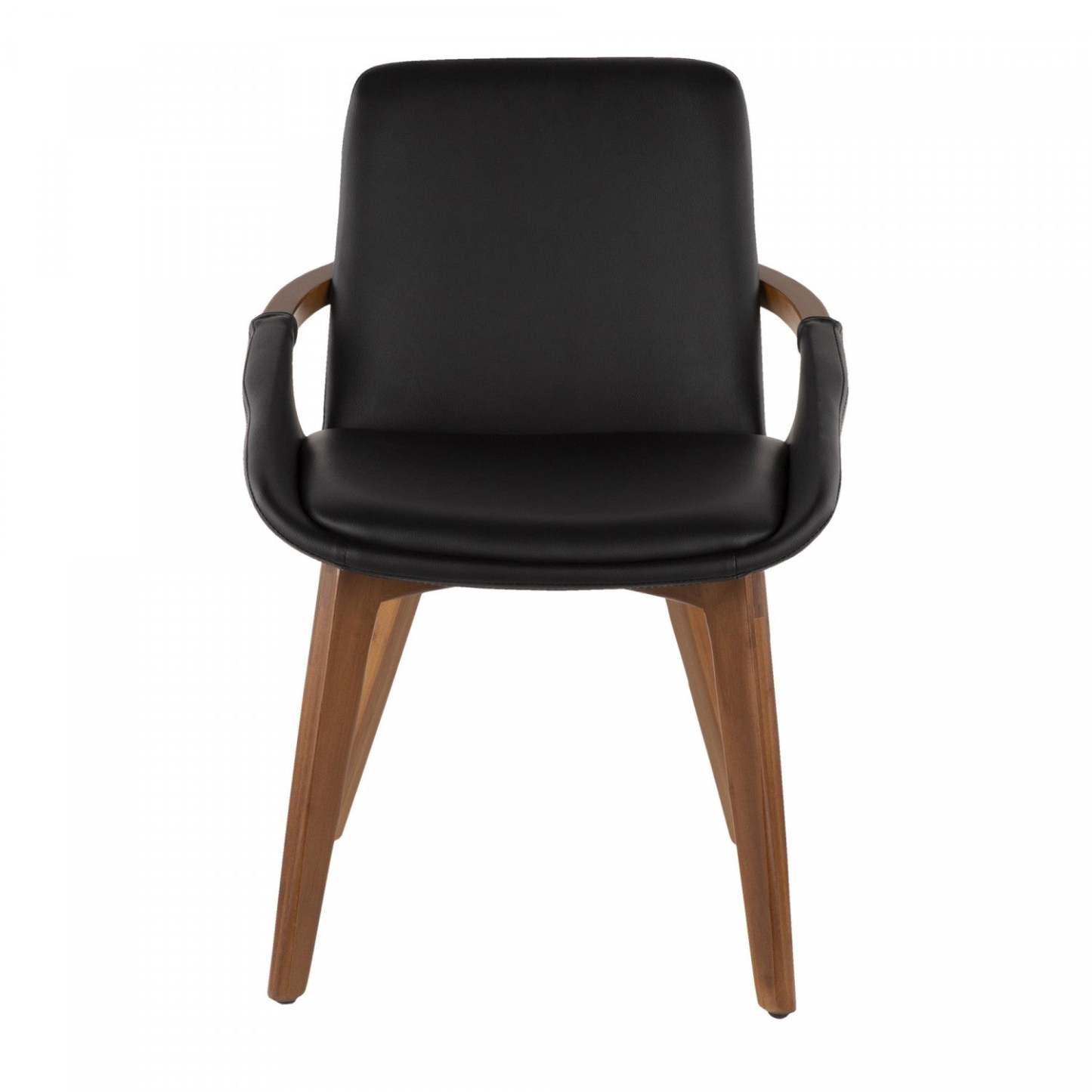 LumiSource Cosmo Faux Leather Mid-Century Dining Chair - Walnut/Black|Chaise de salle à manger de style du milieu du 20e siècle Cosmo en similicuir - noyer et noir