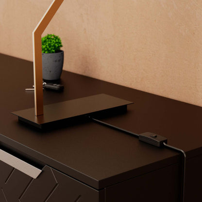 25 Lampe de table en laiton coudé doré avec abat-jour texturé | Lampe de table inclinée en laiton doré de 25 po avec abat-jour texturé