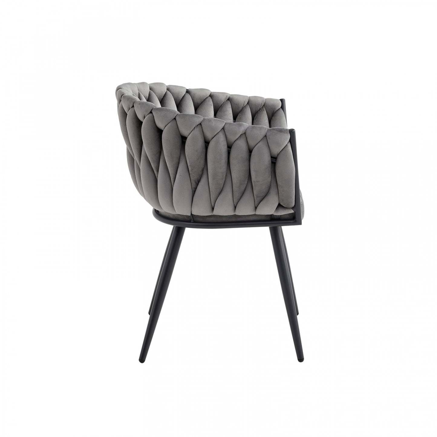 Chaise de salle à manger avec accoudoirs Hildy en velours gris foncé (ensemble de 2) | Fauteuil de salle à manger Hildy Accent, velours gris foncé (ensemble de 2)