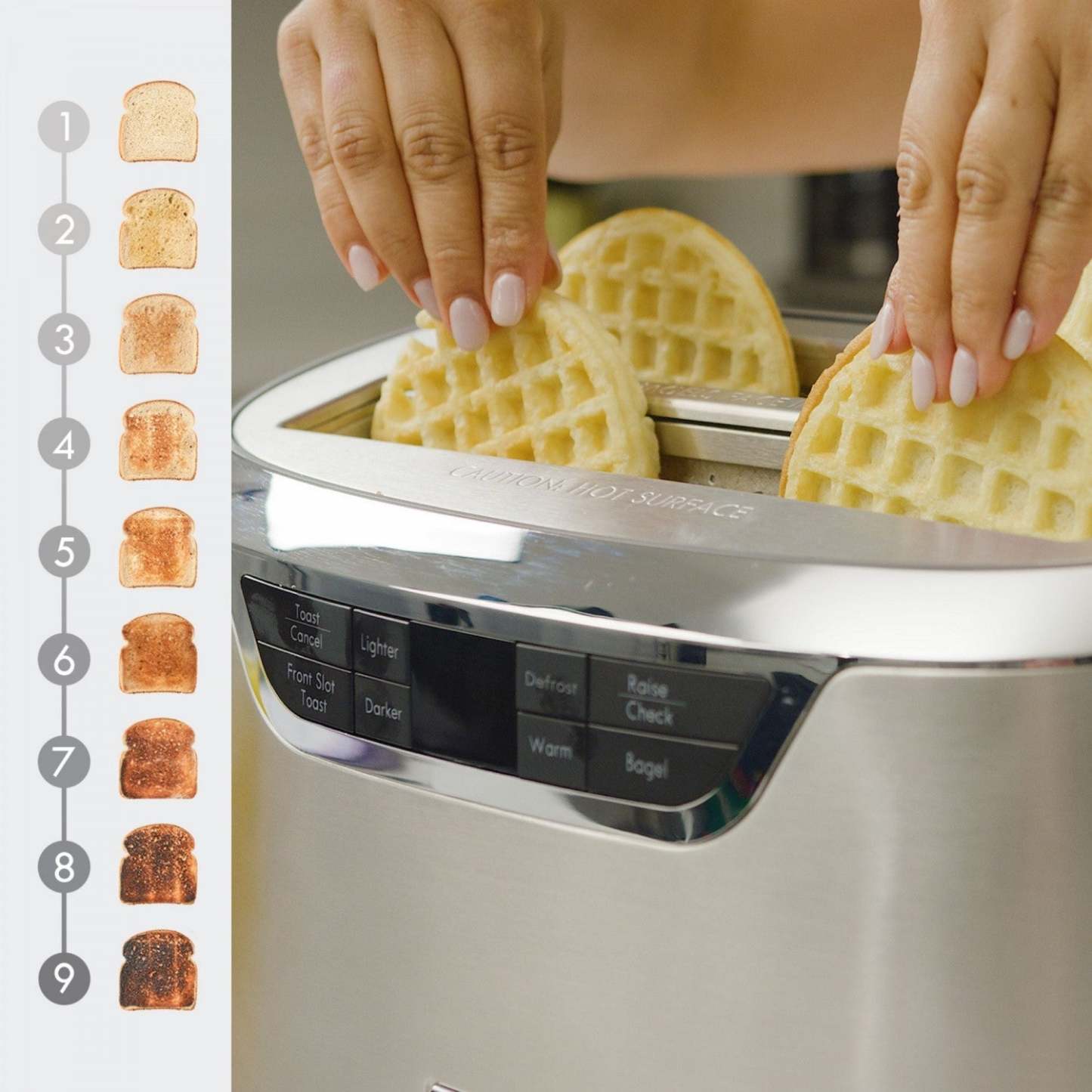 Grille-pain Kenmore Elite à fentes longues pour 4 tranches avec éjection automatique, acier inoxydable - KKELST4SS