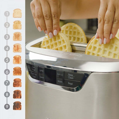 Grille-pain Kenmore Elite à fentes longues pour 4 tranches avec éjection automatique, acier inoxydable - KKELST4SS