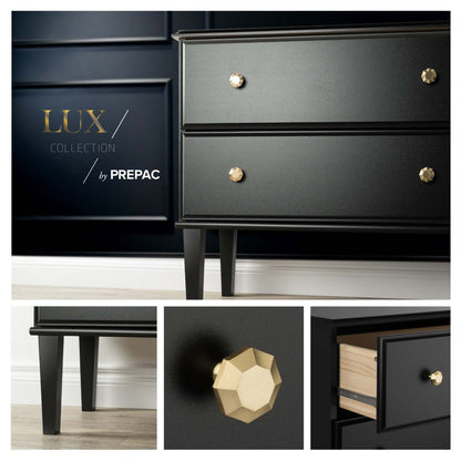 Prepac Lux 2-Drawer Nightstand - Black|Table de nuit Lux de Prepac à 2 tiroirs - noire