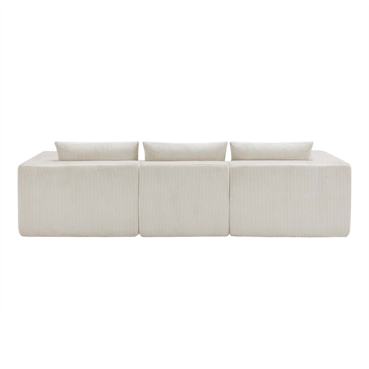 Canapés Modulaires Compressés Paula En Tissu Côtelé, Dossier À Coussins - Beige