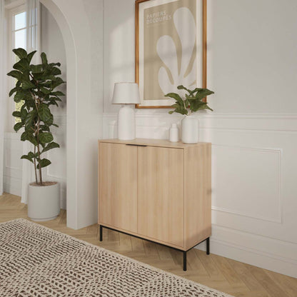Armoire de rangement Nordika Slim à 2 portes - Chêne blond naturel | Armoire de rangement mince Nordika à 2 portes - chêne blond naturel