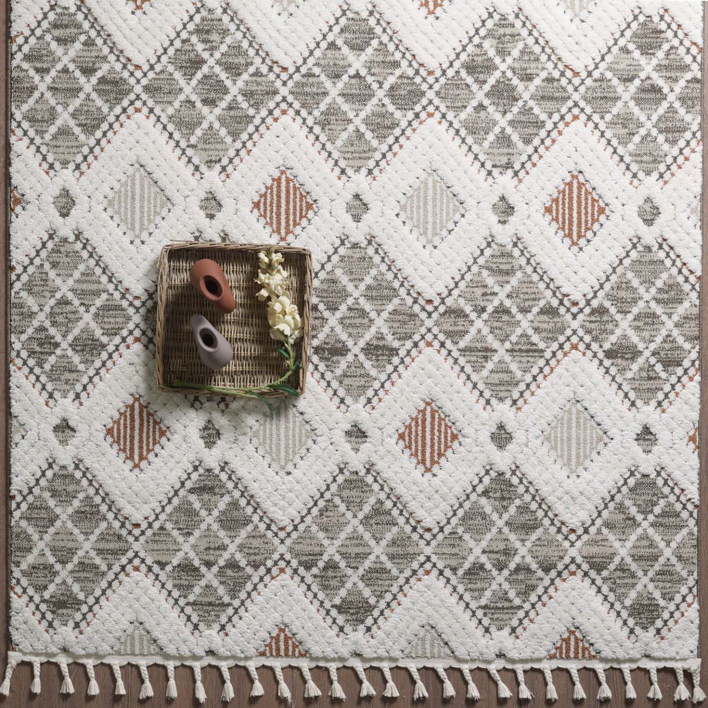 Tapis à poils longs Quinto Twinkle Orange - 6'3 x 9'|Carpette à poil long Quinto Twinkle orange - 6 pi 3 po x 9 pi