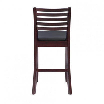 Torino Faux Leather Ladder Back Counter-Height Tabouret - Merlot|Tabouret Torino de hauteur comptoir en similicuir avec dossier en échelle - merlot