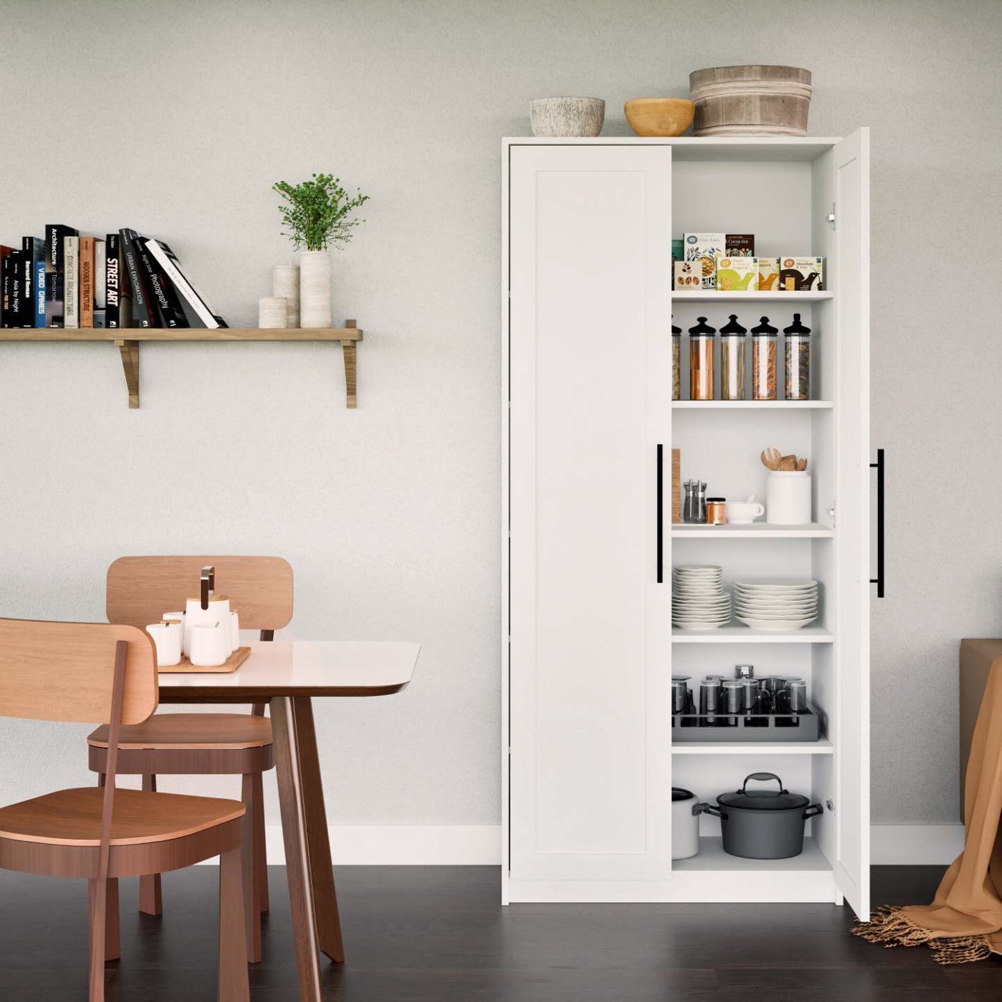 Elite Premium Home Accent Armoire de rangement avec 5 tablettes - Blanc|Armoire d'appoint de rangement Elite Premium Home avec 5 tablettes - blanche