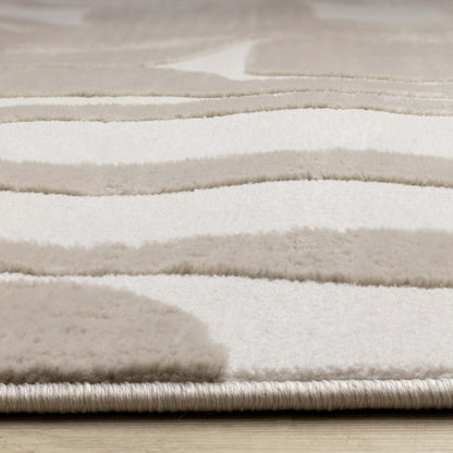 Tapis Leopold Modern Mid-Century Beige Crème - 2'7 x 4'11|Carpette Leopold beige et crème de style moderne du milieu du 20e siècle - 2 pi 7 po x 4 pi 11 po