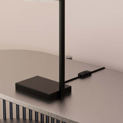 25 Lampe de table à cadre rectangulaire noir avec abat-jour cylindrique | Lampe de table noire de 25 po à armature rectangulaire avec abat-jour cylindrique