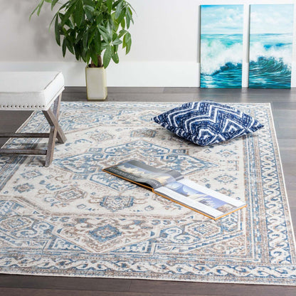 Tapis Shi Vin Bleu 3x5|Carpette Shi bleu rétro 3 x 5|D80GEFIG