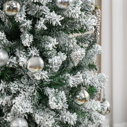 Homcom Snow Flocked Pencil Christmas Tree Slim Artificial Christmas Tree|Homcom Arbre de Noël en Forme de Crayon de Sapin de Noël