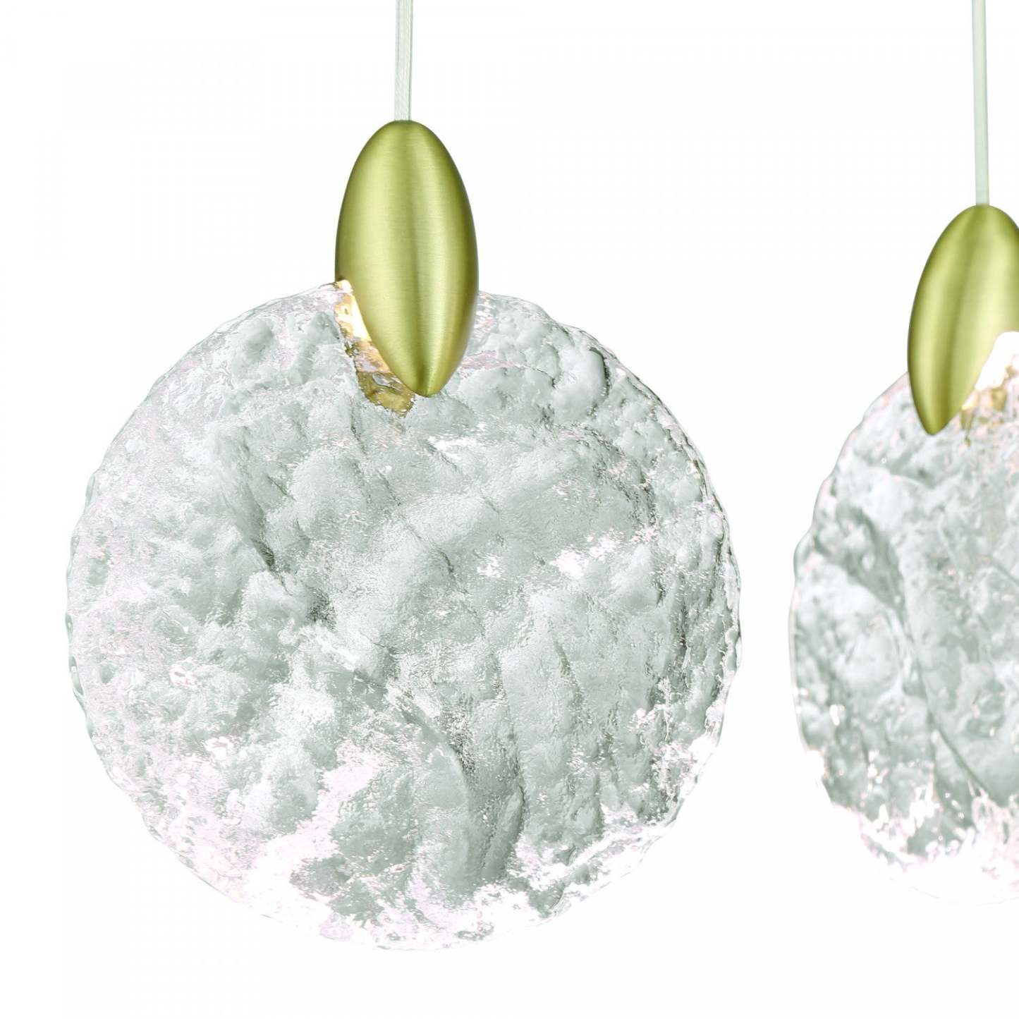 Suspension LED intégrée Snowflake à 3 lumières, laiton satiné | Suspension A 3 lampes A Del Integrees Snowflake, Laiton Satine