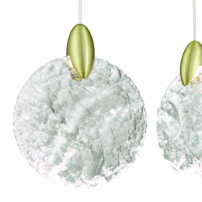 Suspension LED intégrée Snowflake à 3 lumières, laiton satiné | Suspension A 3 lampes A Del Integrees Snowflake, Laiton Satine