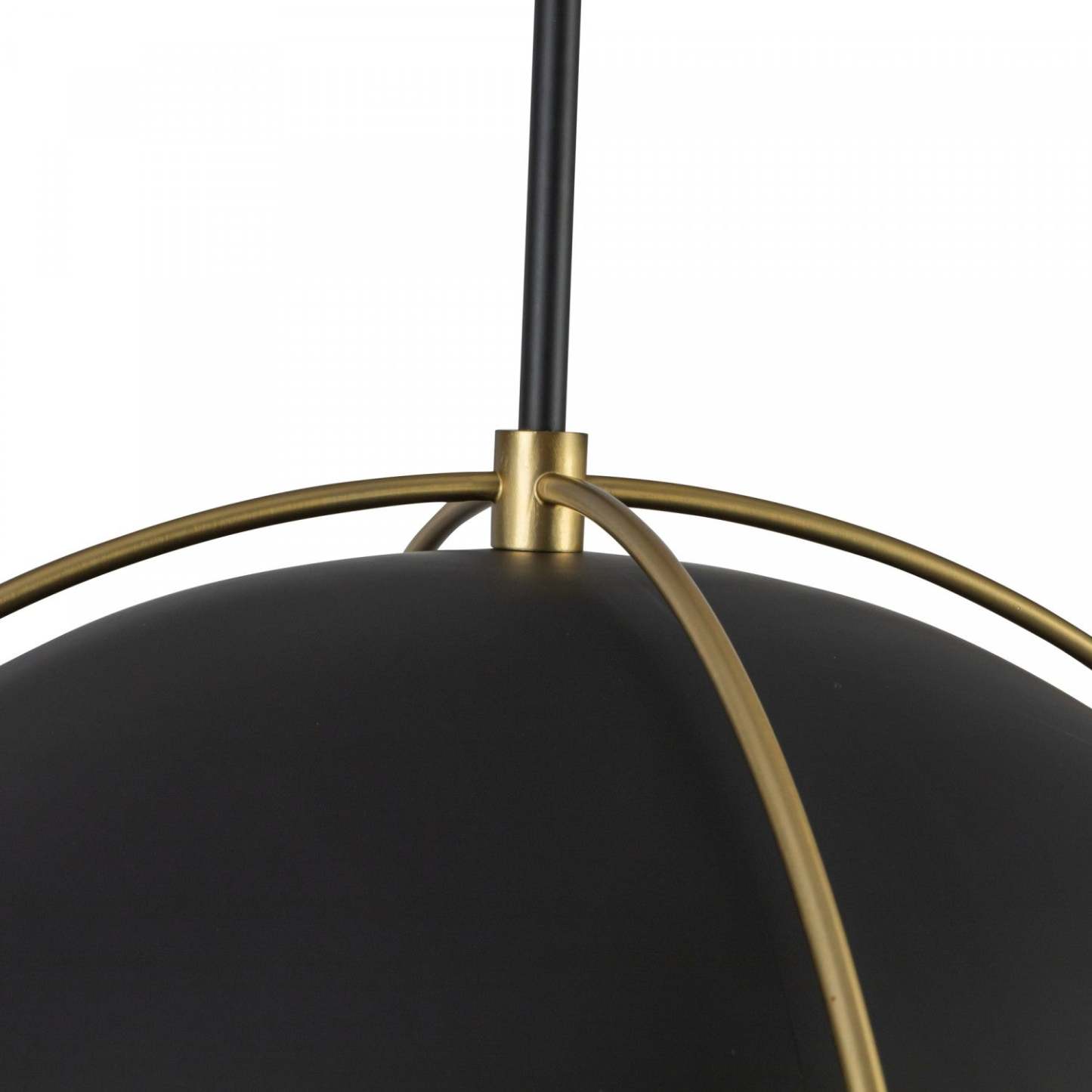 Suspension Dahlia à 1 lumière 17,6, noir, lampe en laiton brossé | Suspension A 1 lampe Dahlia De 17,6 po, Noir, Laiton Brosse